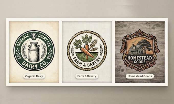 design a custom organic rustic farmhouse logo