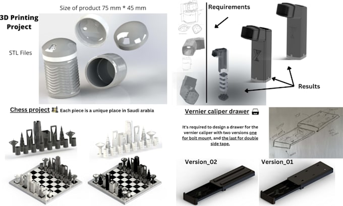 design professional 3d cad models for manufacturing and 3d printing