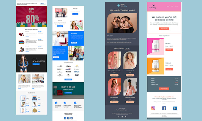 design klaviyo, shopify email template and setup klaviyo flows
