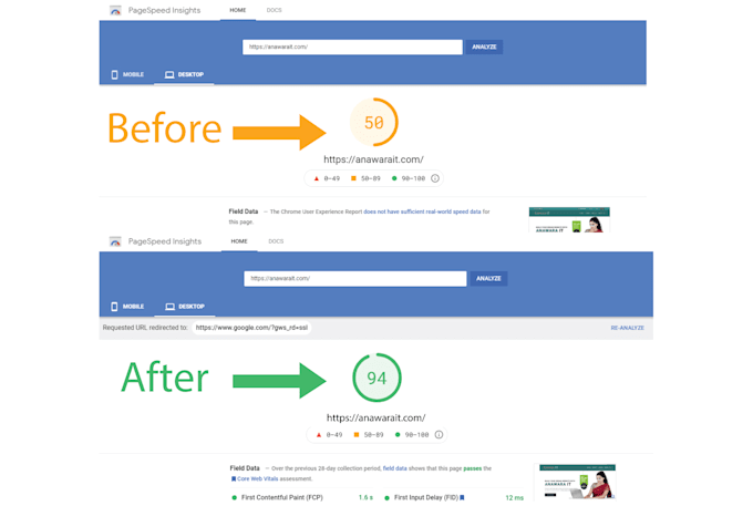 speed up your wordpress website for google page insights