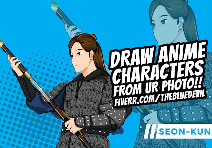 draw custom anime characters you choose in HD
