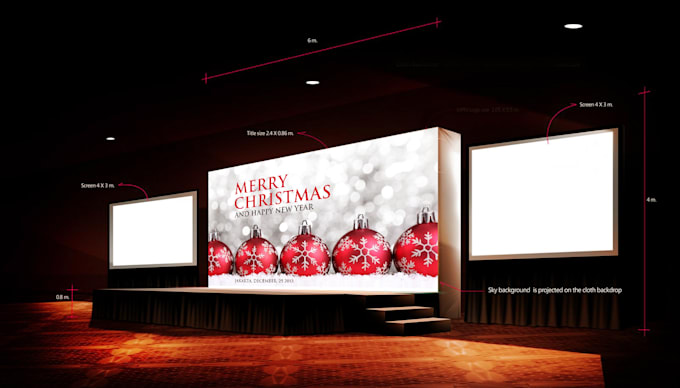 Design christmas backdrop banner for your event stage by Rijallblues