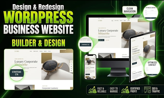 design custom elementor wordpress business website or redesign