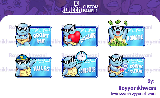 create unique custom discord, youtube, twitch panels and banners