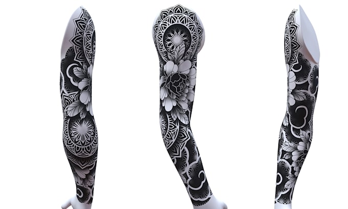 create sleeve tattoo design in geometric style
