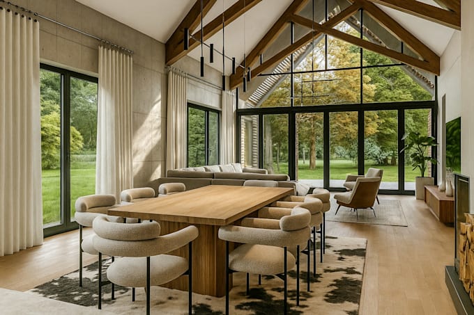 create realistic interior design rendering