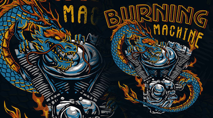 creat motorcycle garage logo illustration design