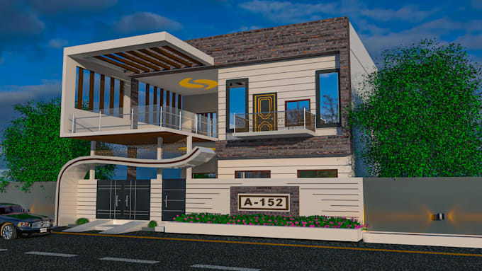 create 3d exterior design visualization