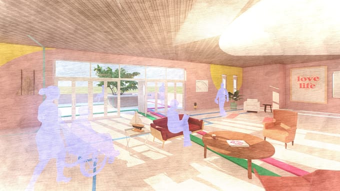 create architecture collages and illustrations