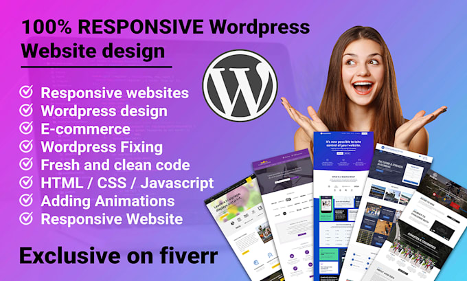 create professional wordpress website design or business website