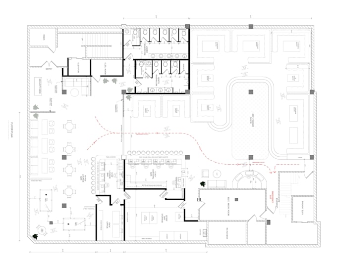 redraw floor plan and create construction drawings as draftsman