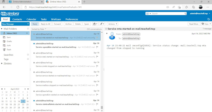 install and configure zimbra mail server