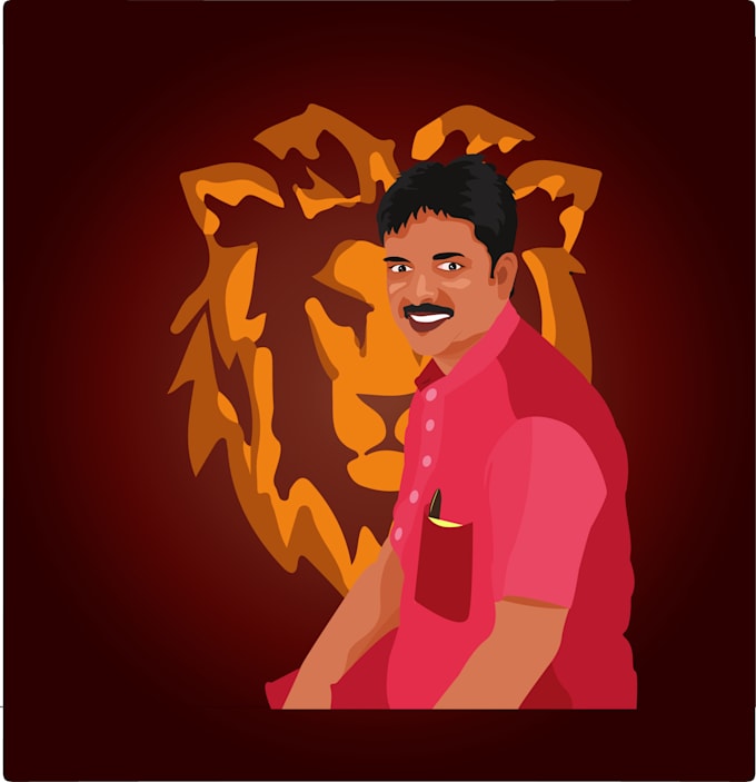 make minimal and detailed vector portraits
