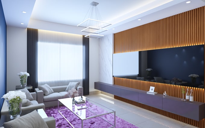 create interior design with photo realistic render