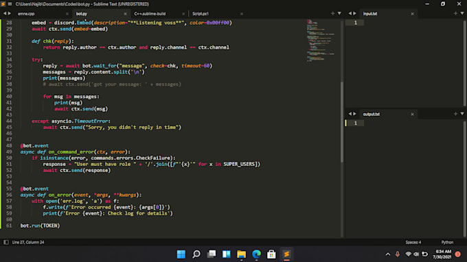 write you a python script