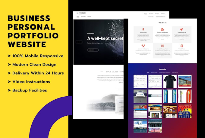 create business website, portfolio site using wordpress