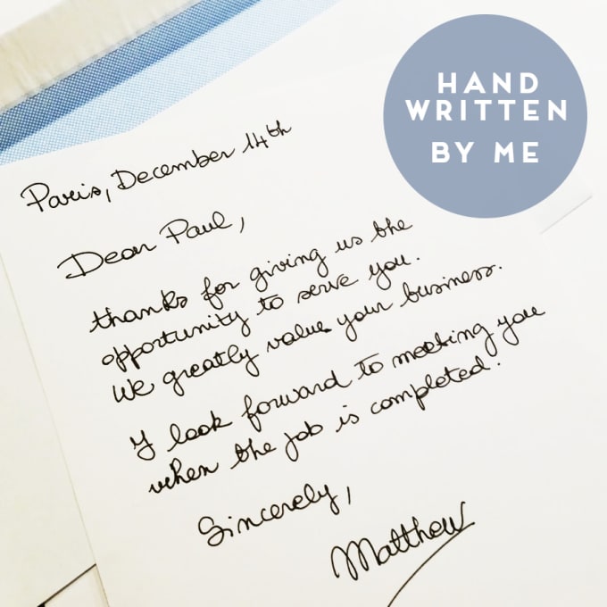 Send A Business Handwritten Letter From Paris By Ahahah