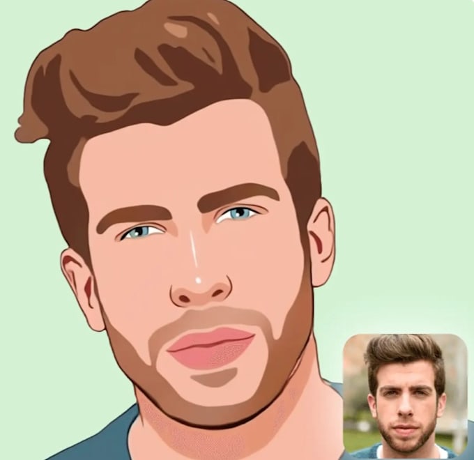 Edit your portrait as a cartoon or minimalist profile photo by ...