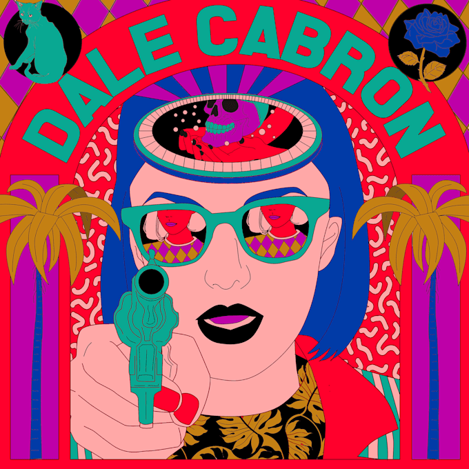 create illustration with retro pop and vibrant color