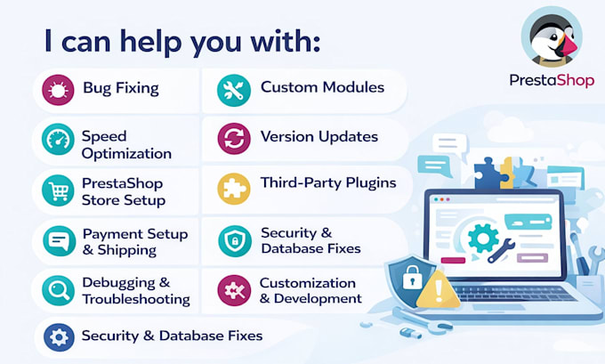 develop, customize and fix any prestashop website issues