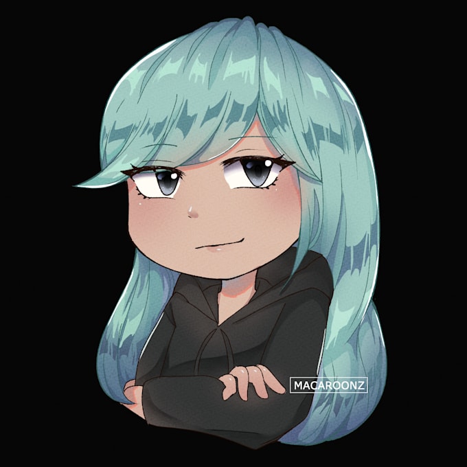 draw you cute vibrant chibi icon avatar, logo, youtube, twitch