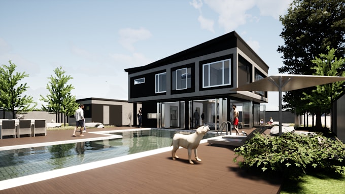 make 3d models and renders using sketchup archicad twinmotion