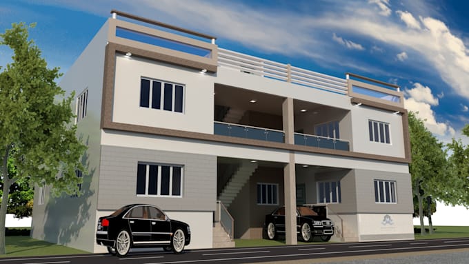 design building 3d model and rendering