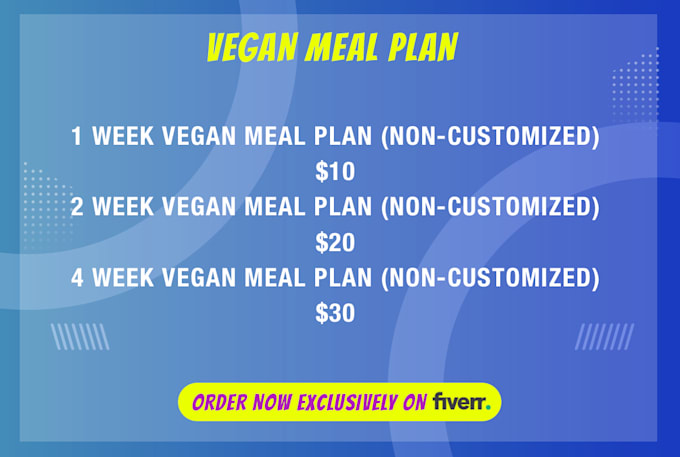 Give 28 days vegan meal plan by Paulina_fit | Fiverr