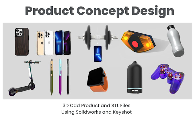 do cad design and 3d rendering using solidworks and keyshot