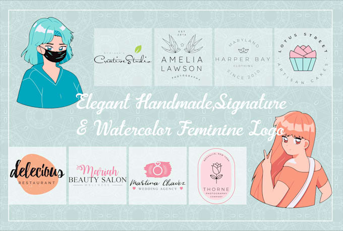 Design feminine watercolor signature and luxury logo by Reaz_24 | Fiverr