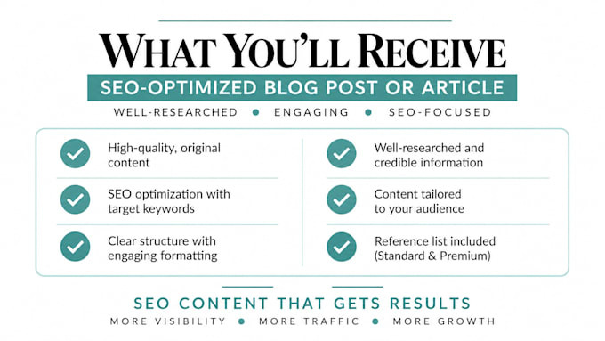 write an SEO optimized blog post or article
