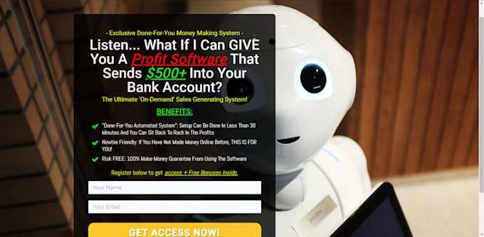 create a simple optin page for your affiliate links