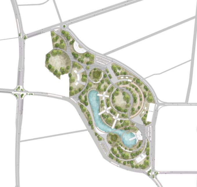 do architecture site plan and master plan rendering