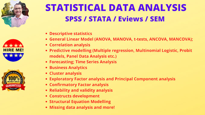 Do data analysis using spss stata eviews sem tableau and excel by ...