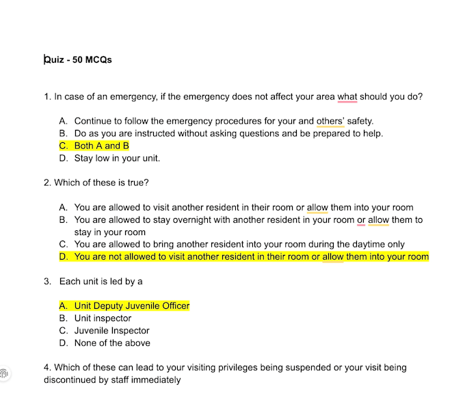 create high quality multiple choice test quiz, exam questions