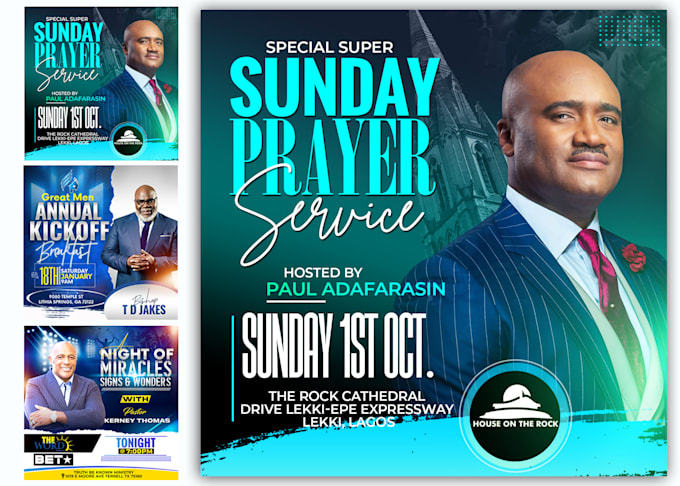 create eye catchy church, birthday or event flyer in 4 hours