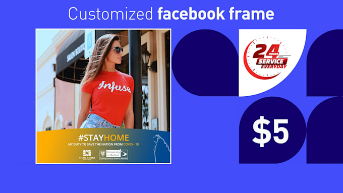 design unique facebook profile frame, personal or business