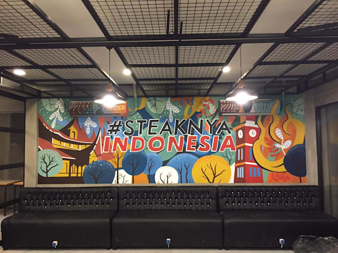 custom wall mural illustration