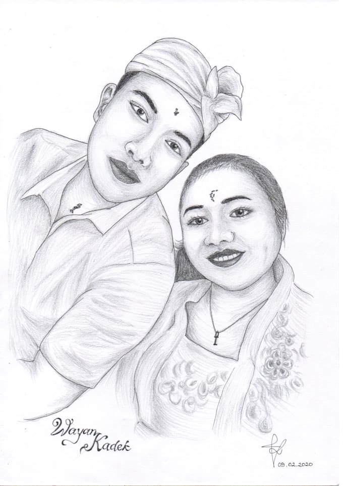 Draw a black and white pencil sketch of your photo by Karyakarunia Fiverr