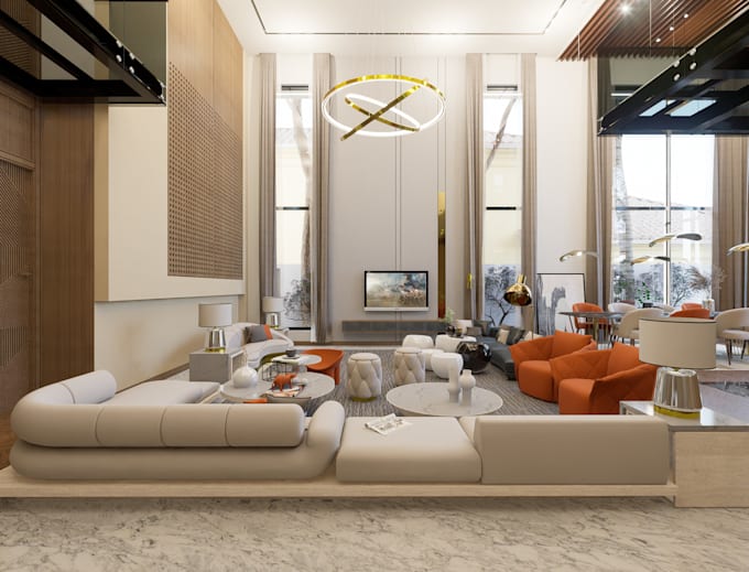 do photorealistic 3d interior design and architectural rendering