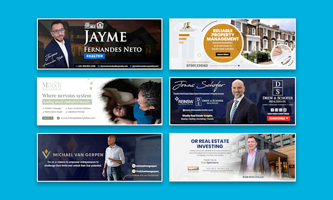design facebook cover, linkedin banner, and social media banners
