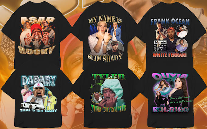 design a vintage 90s bootleg rap tshirt