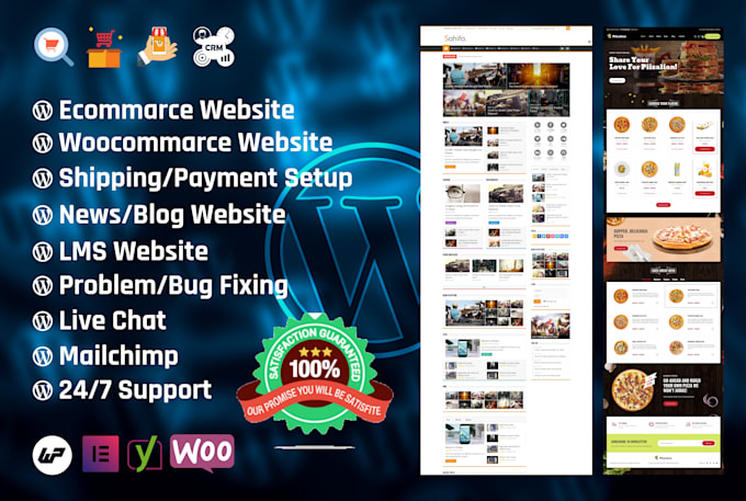 build up wordpress ecommerce website or business website