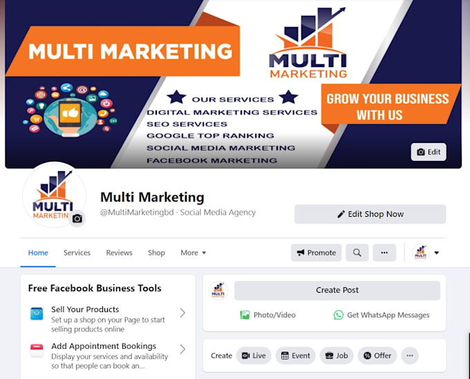 design and create facebook business page
