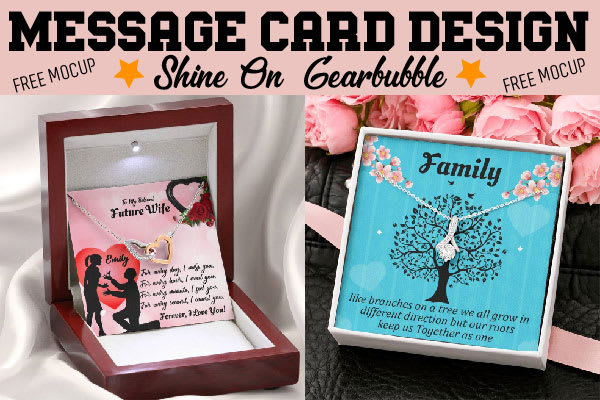 create outstanding gearbubble, shineon message card designs in 06 hrs