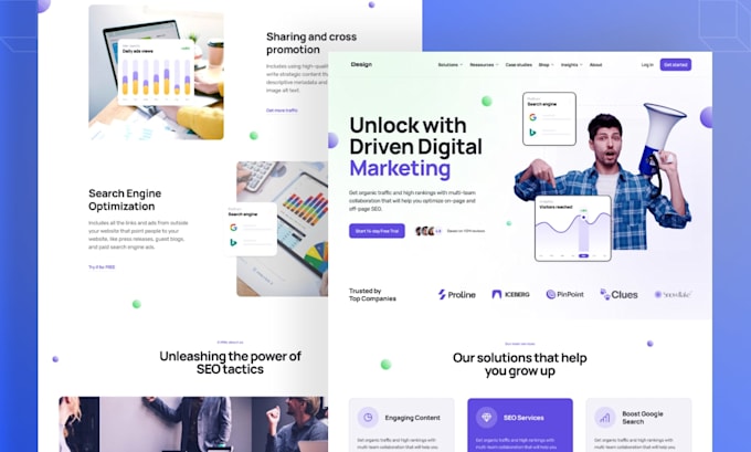 modern clean professional web landing page UI UX design figma
