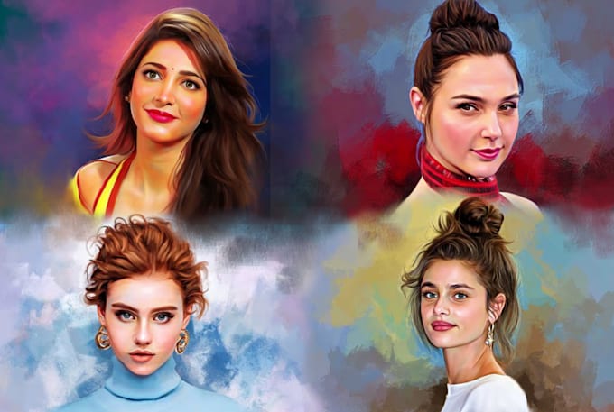 draw digital oil painting portrait