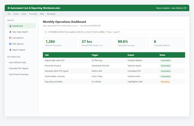 build excel engineering calculators and automation tools