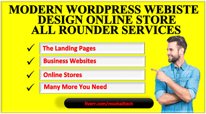 build a modern wordpress website, online store, or blog
