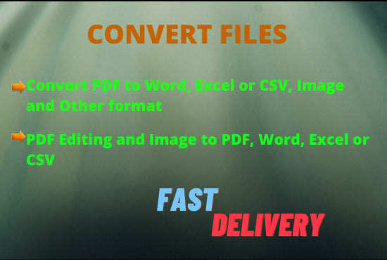 convert PDF to excel or CSV and scan images to excel